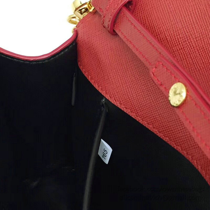 Prada Leather Shoulder Bag Red 1BF078