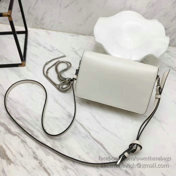 Prada Leather Shoulder Bag White 1BD101