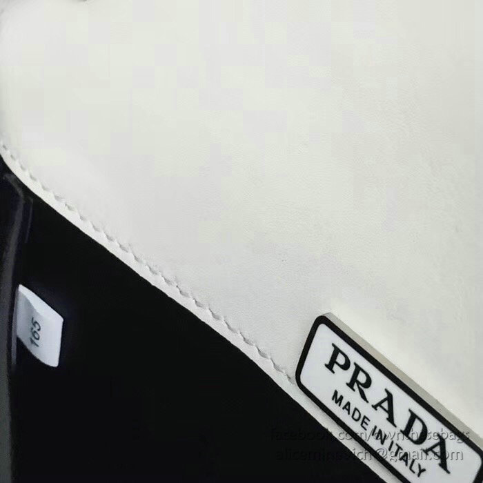 Prada Leather Shoulder Bag White 1BD101