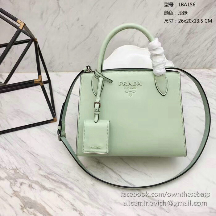 Prada Monochrome Calf Leather Bag Aqua 1BA156