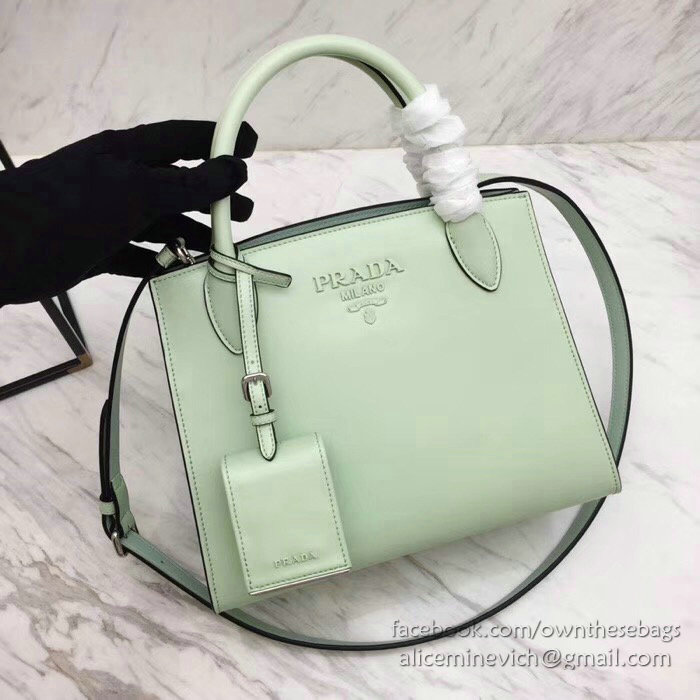 Prada Monochrome Calf Leather Bag Aqua 1BA156