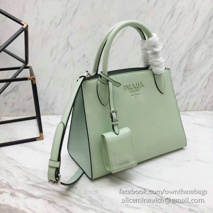 Prada Monochrome Calf Leather Bag Aqua 1BA156