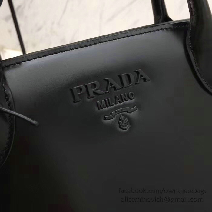 Prada Monochrome Calf Leather Bag Black 1BA156