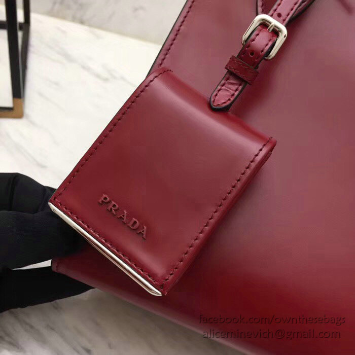 Prada Monochrome Calf Leather Bag Red 1BA156