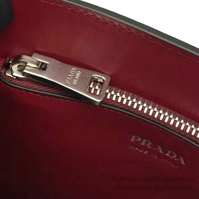 Prada Monochrome Calf Leather Bag Red 1BA156