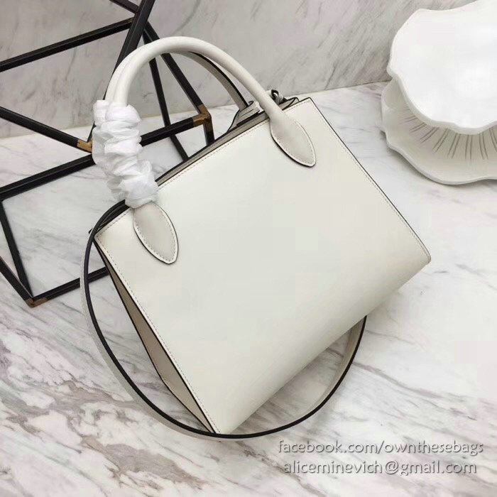 Prada Monochrome Calf Leather Bag White 1BA156