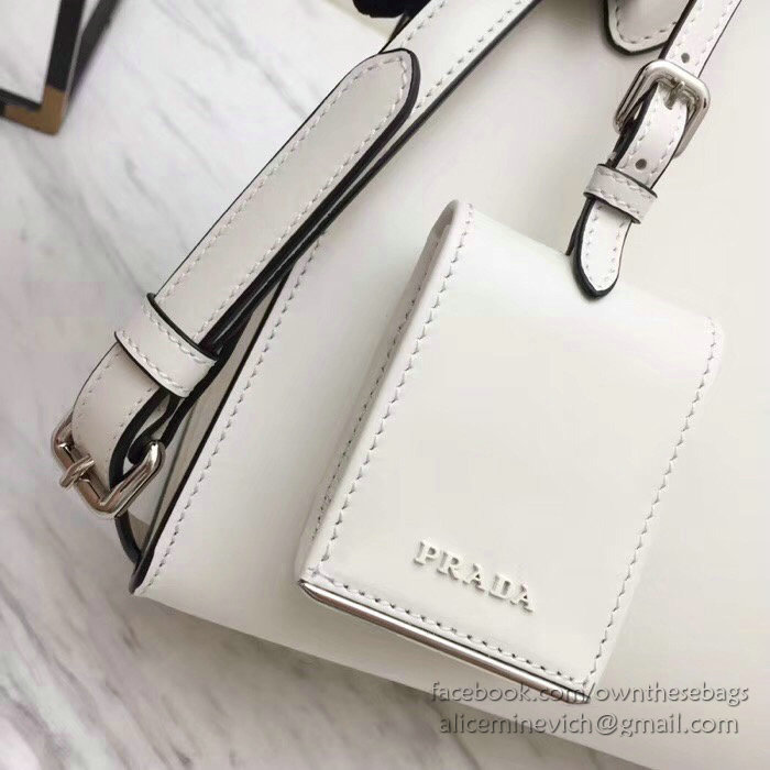 Prada Monochrome Calf Leather Bag White 1BA156