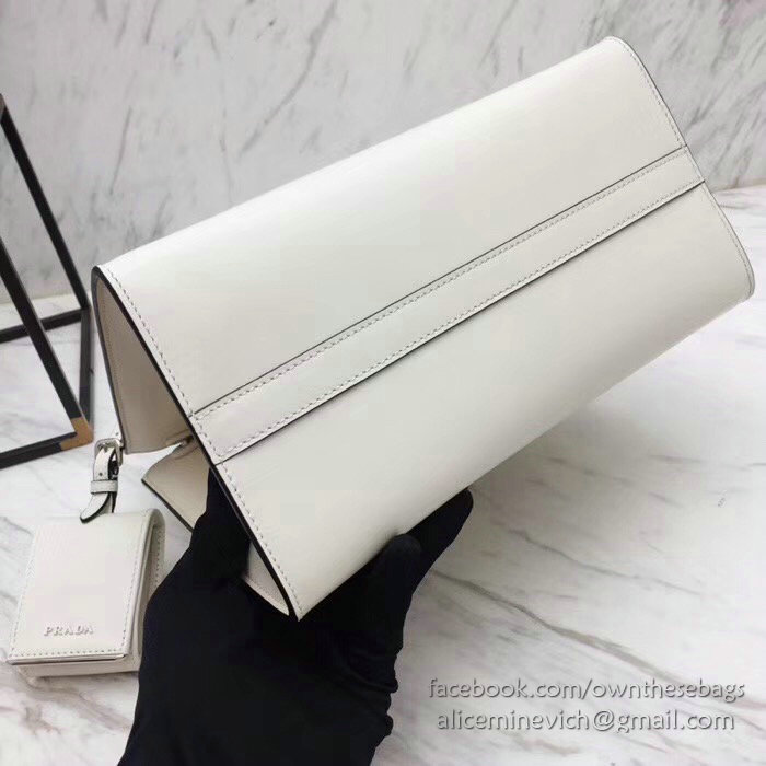 Prada Monochrome Calf Leather Bag White 1BA156