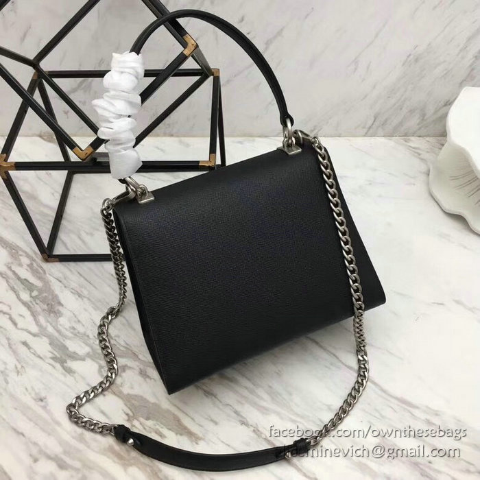 Prada Monochrome Saffiano Leather Bag Black 1BA126