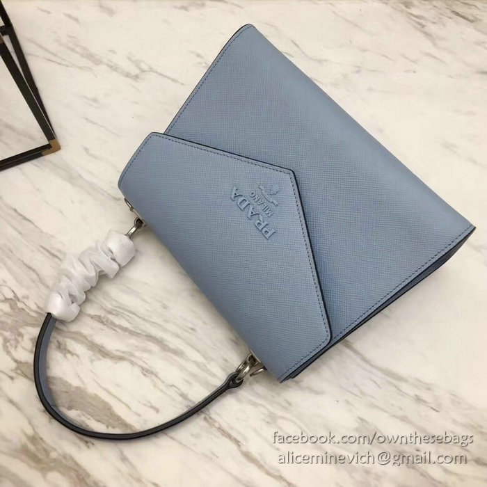 Prada Monochrome Saffiano Leather Bag Blue 1BA126