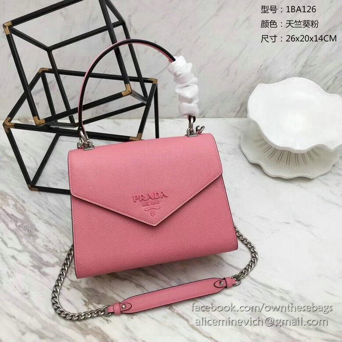 Prada Monochrome Saffiano Leather Bag Petal Pink 1BA126