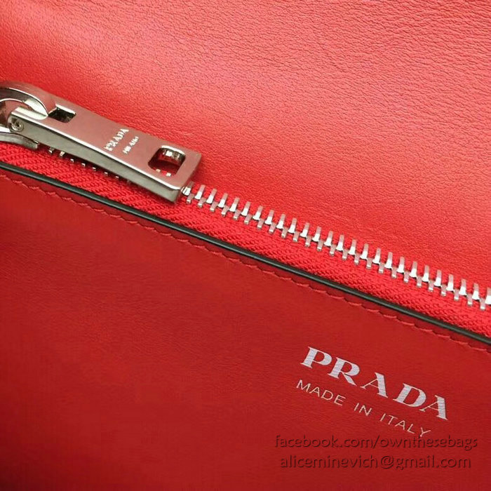 Prada Monochrome Saffiano Leather Bag Red 1BA126