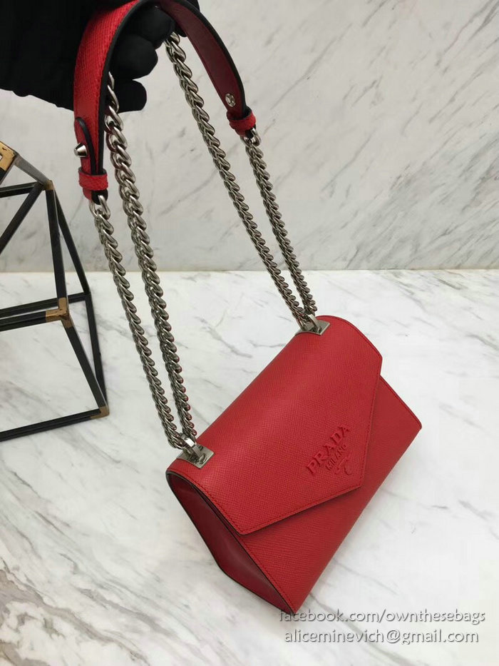 Prada Monochrome Saffiano Leather Bag Red 1BD127