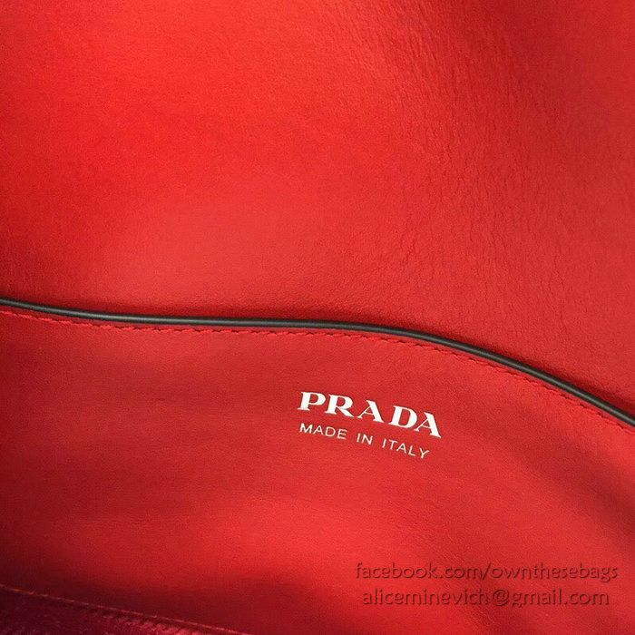 Prada Monochrome Saffiano Leather Bag Red 1BD127