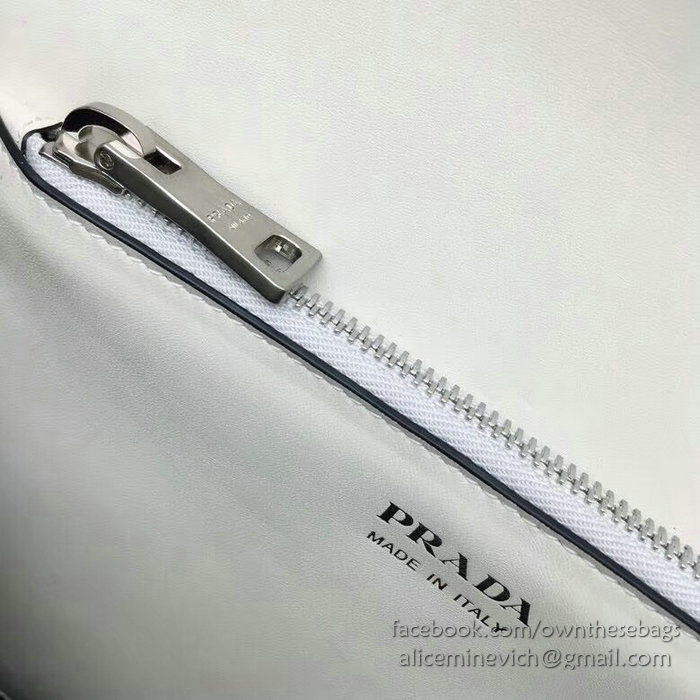 Prada Monochrome Saffiano Leather Bag White 1BA126