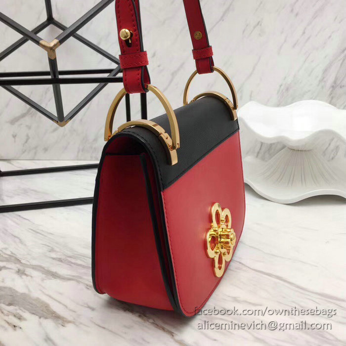 Prada Pionniere Leather Shoulder Bag Red 1BD039