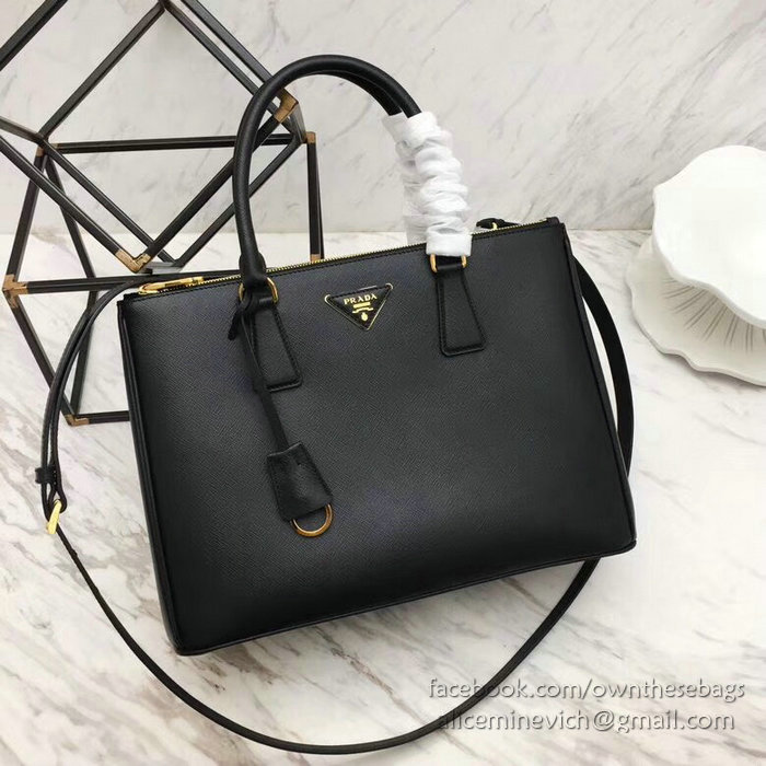 Prada Saffiano leather Galleria Bag Black 1BA274