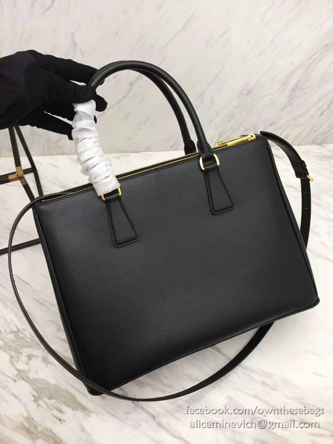 Prada Saffiano leather Galleria Bag Black 1BA274