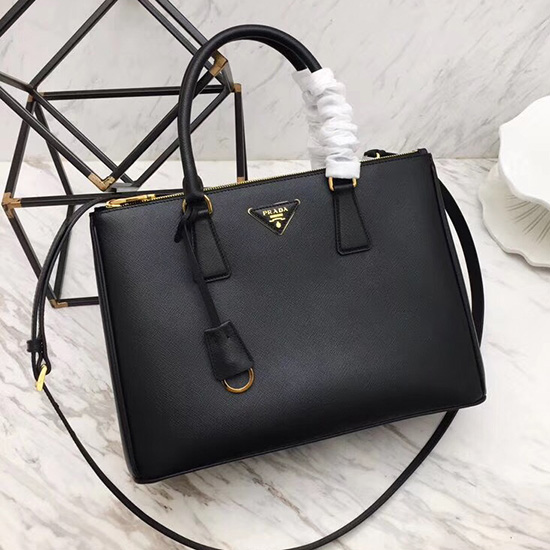 Prada Saffiano leather Galleria Bag Black 1BA274