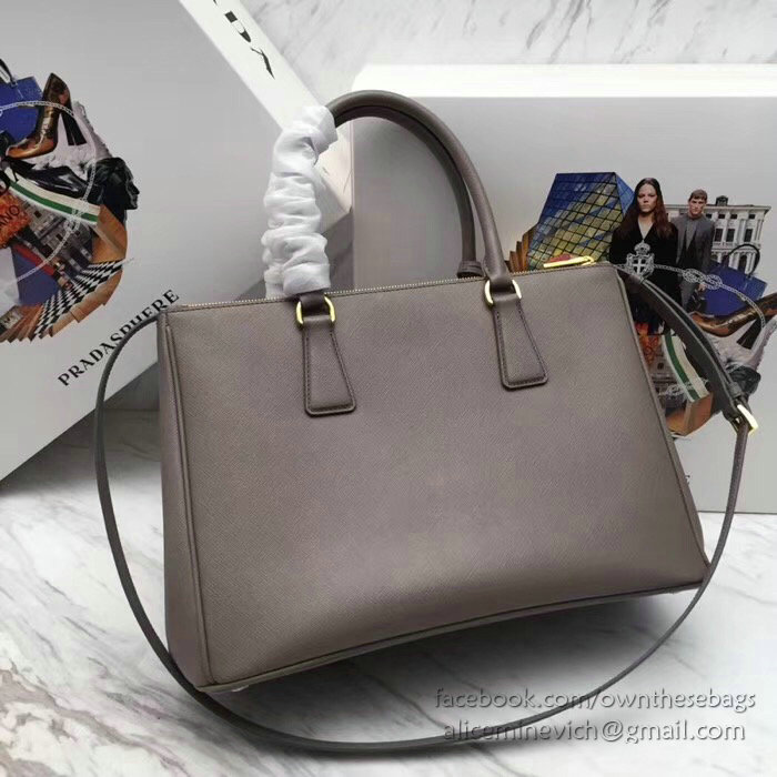 Prada Saffiano leather Galleria Bag Grey 1BA274