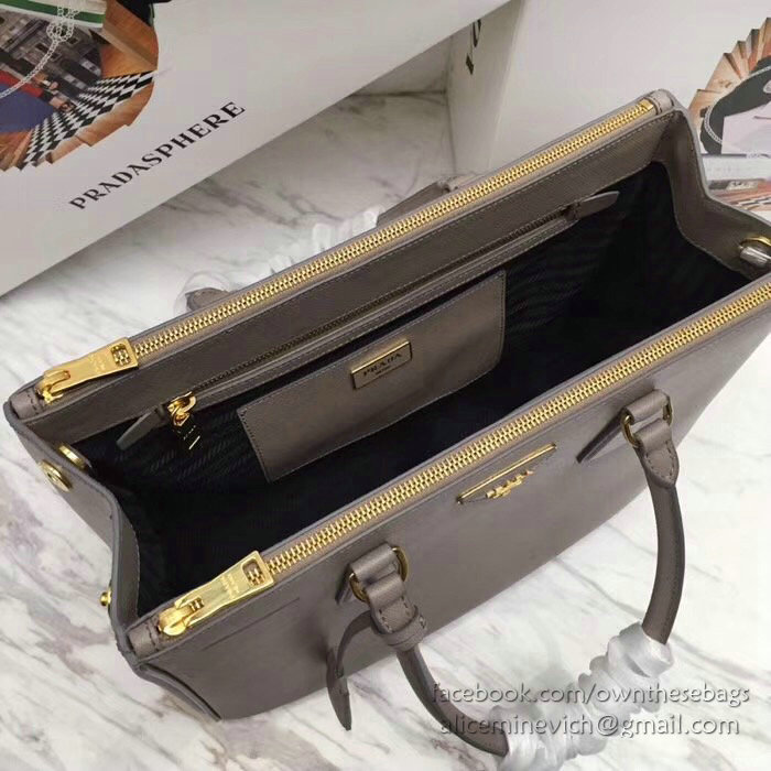 Prada Saffiano leather Galleria Bag Grey 1BA274