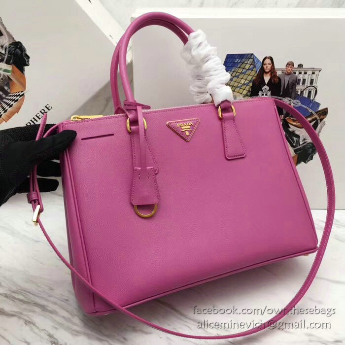 Prada Saffiano leather Galleria Bag Pink 1BA274