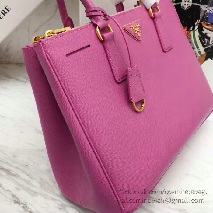 Prada Saffiano leather Galleria Bag Pink 1BA274