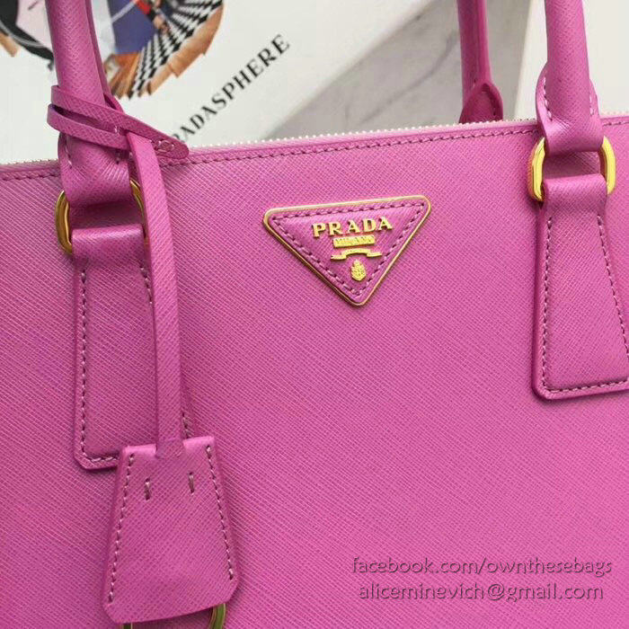 Prada Saffiano leather Galleria Bag Pink 1BA274