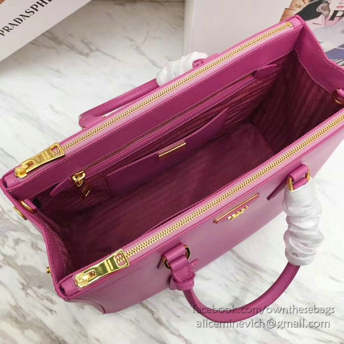 Prada Saffiano leather Galleria Bag Pink 1BA274