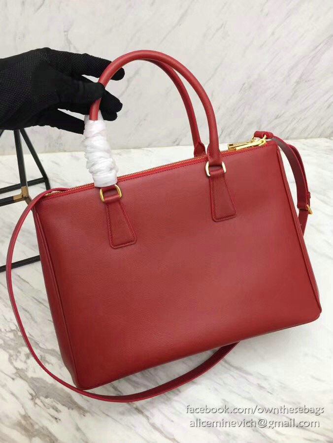 Prada Saffiano leather Galleria Bag Red 1BA274