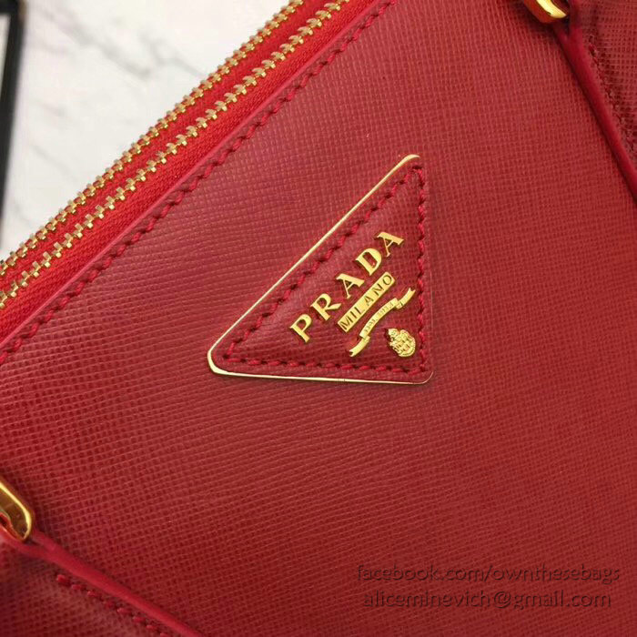 Prada Saffiano leather Galleria Bag Red 1BA274