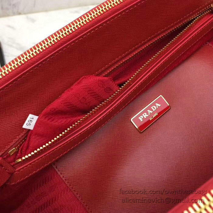 Prada Saffiano leather Galleria Bag Red 1BA274