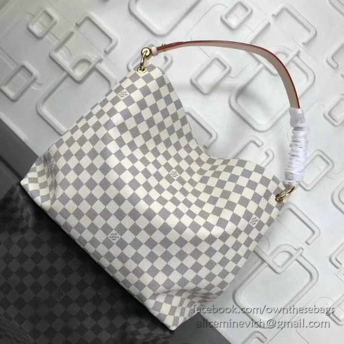 Louis Vuitton Damier Azur Canvas Graceful MM Rose Ballerine N42233