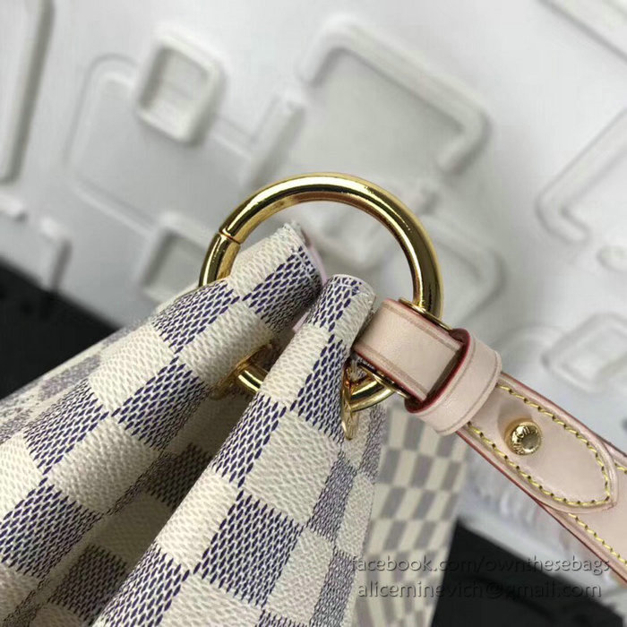 Louis Vuitton Damier Azur Canvas Graceful MM Rose Ballerine N42233