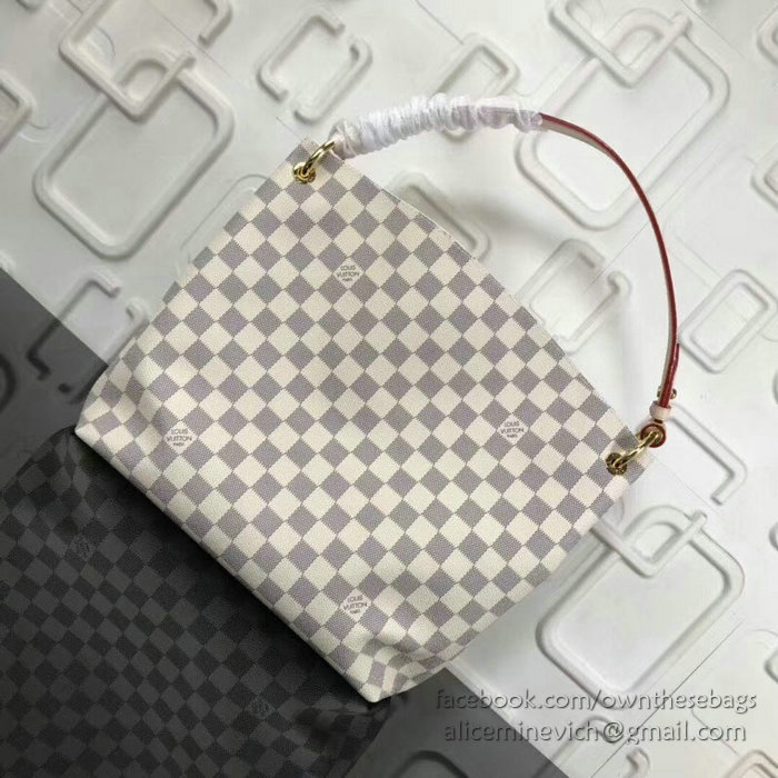 Louis Vuitton Damier Azur Canvas Graceful PM Rose Ballerine N42249