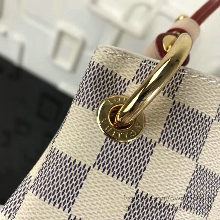 Louis Vuitton Damier Azur Canvas Graceful PM Rose Ballerine N42249