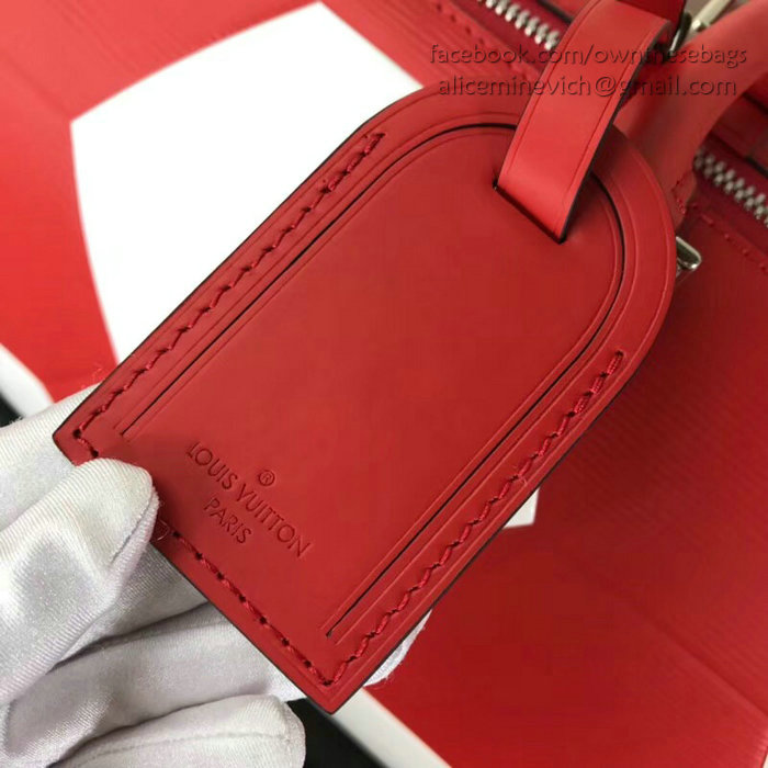 Louis Vuitton Epi Leather Keepall Bandouliere 50 Red M52187