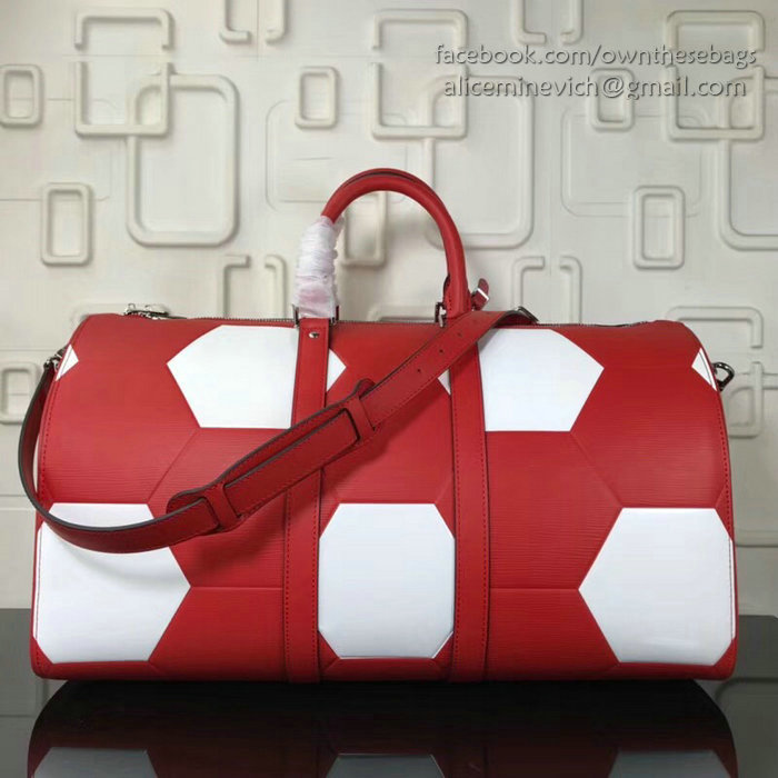 Louis Vuitton Epi Leather Keepall Bandouliere 50 Red M52187