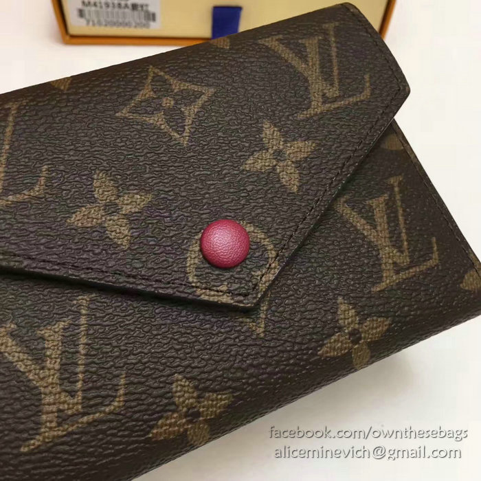 Louis Vuitton Monogram Canvas Victorine Wallet Burgundy M41938