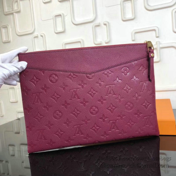 Louis Vuitton Monogram Empreinte Daily Pouch Burgundy M62938