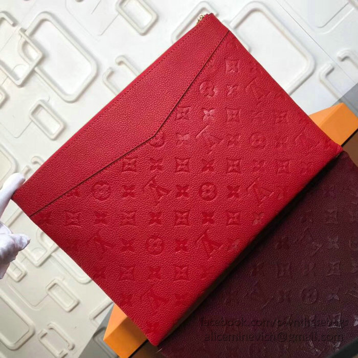 Louis Vuitton Monogram Empreinte Daily Pouch Red M62938