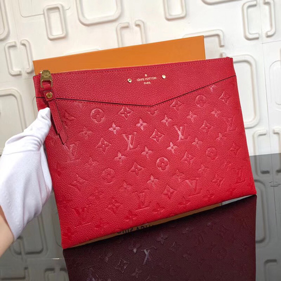 Louis Vuitton Monogram Empreinte Daily Pouch Red M62938