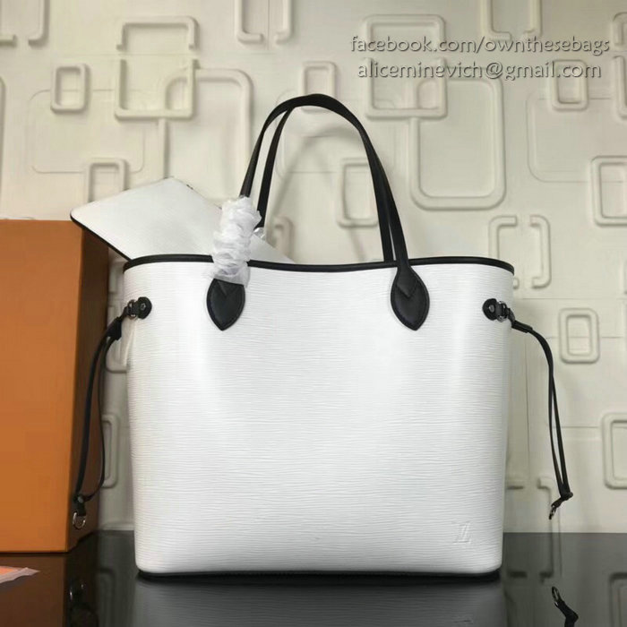 Louis Vuitton Epi Leather Neverfull MM White M54185