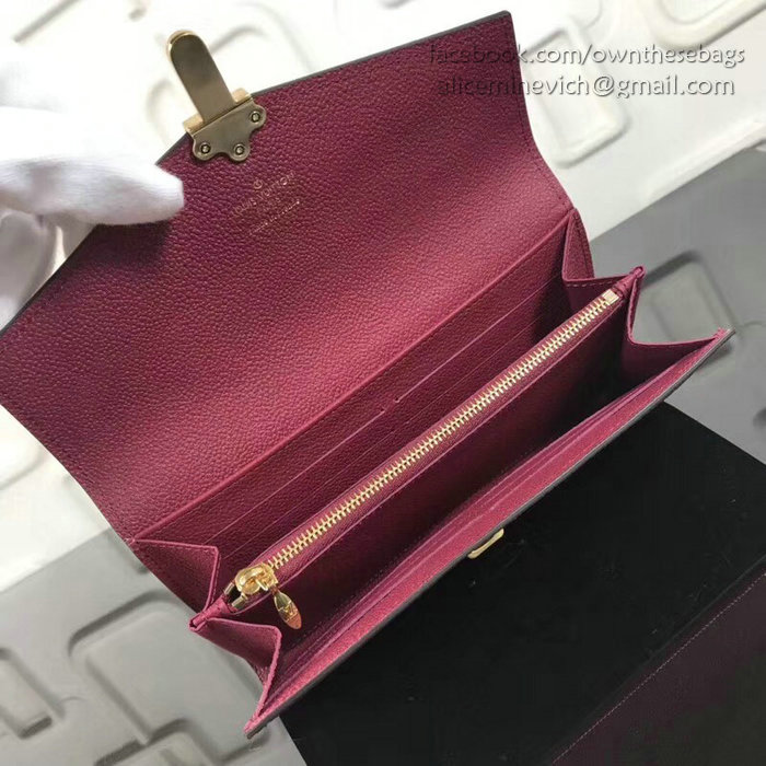 Louis Vuitton Damier Ebene Canvas Clapton Wallet Burgundy N64449