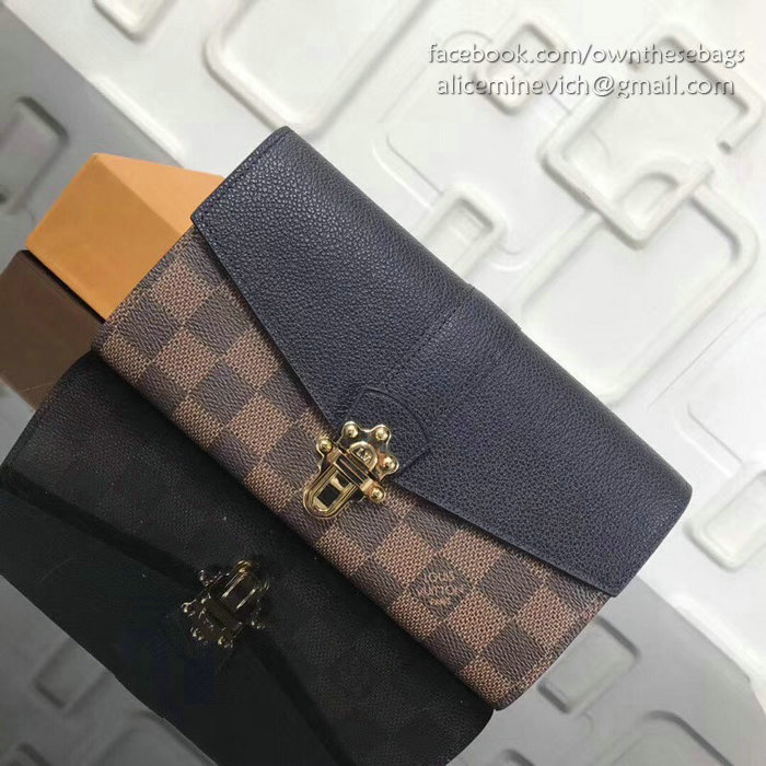 Louis Vuitton Damier Ebene Canvas Clapton Wallet Noir N64449