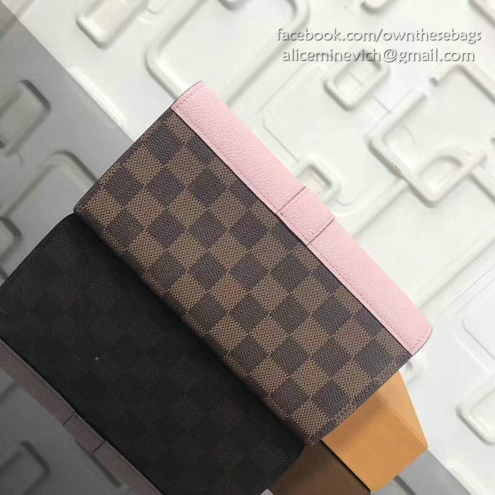 Louis Vuitton Damier Ebene Canvas Clapton Wallet Burgundy N64449