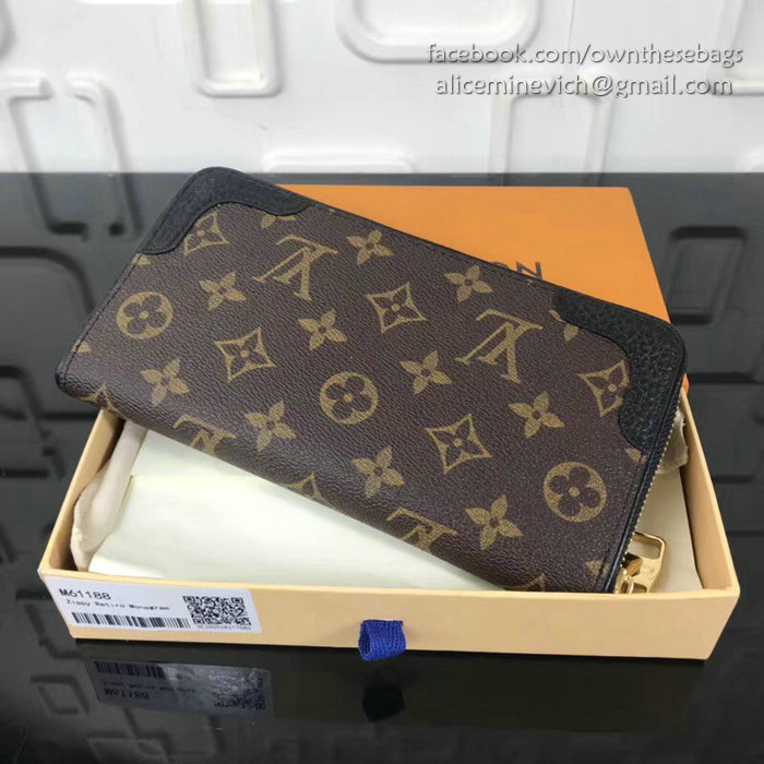 Louis Vuitton Monogram Canvas Zippy Wallet Retiro Noir M61187