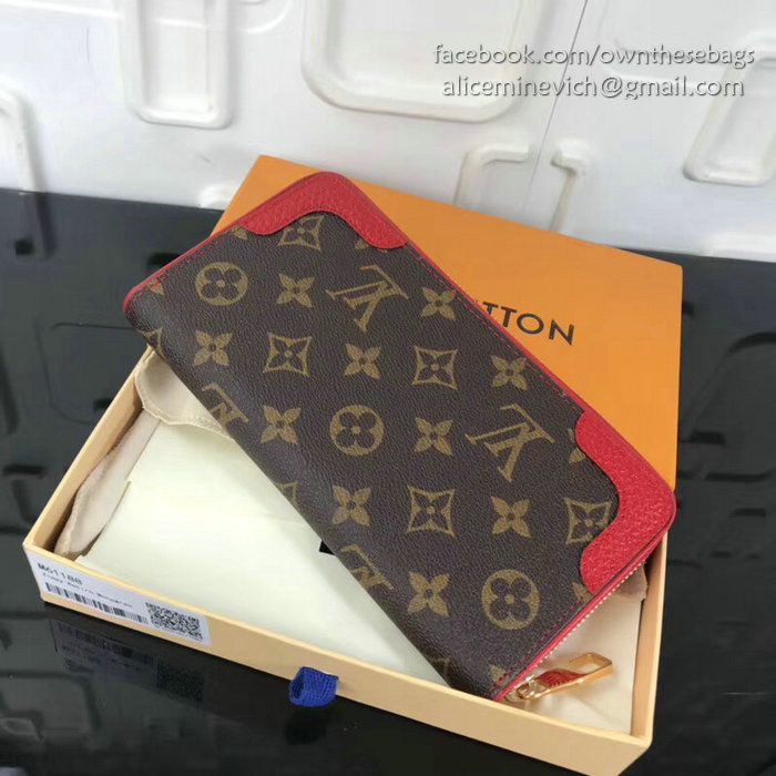 Louis Vuitton Monogram Canvas Zippy Wallet Retiro Red M61187