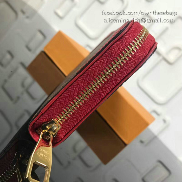 Louis Vuitton Monogram Canvas Zippy Wallet Retiro Red M61187