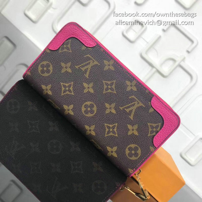 Louis Vuitton Monogram Canvas Zippy Wallet Retiro Rose M61187